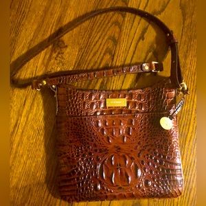 Brahmin Cross Body in a rich Pecan finish